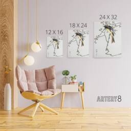 "Artery8 Siberian Blue Tail Bird Japanese Canvas Wall Art Print Kashu - Size: W18"" x H24""" - thumbnail 4