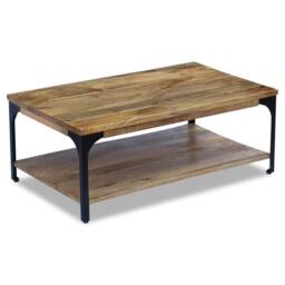 Berkfield Home Coffee Table Mango Wood 100x60x38 cm in Brown - Size: 100 x 60 x 38 cm - thumbnail 4