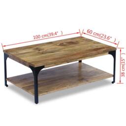 Berkfield Home Coffee Table Mango Wood 100x60x38 cm in Brown - Size: 100 x 60 x 38 cm - thumbnail 7