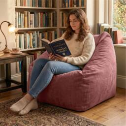 rucomfy Beanbags rucomfy Indoor Large Snuggle Bean Bag Chair - Adults Plush Velora in Pale Pink