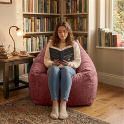 rucomfy Beanbags rucomfy Indoor Large Snuggle Bean Bag Chair - Adults Plush Velora in Pale Pink - thumbnail 3
