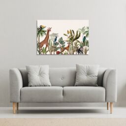 Benjamin Tate Design Tropical Animals (Canvas Print) / 101 x 77 x 4cm in Natural - Size: 101 x 77 x 4 cm - thumbnail 1