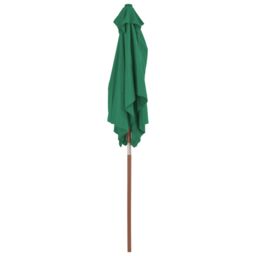 Berkfield Home Outdoor Parasol with Wooden Pole 150x200 cm Green - thumbnail 5