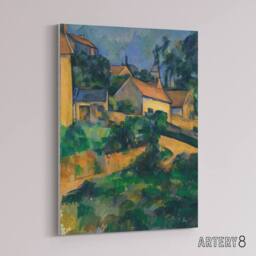 "Artery8 Turning Road at Montgeroult Paul Cezanne Canvas Wall Art Print - Size: W12"" x H16""" - thumbnail 2