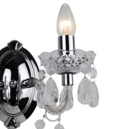 First Choice Lighting Clear Acrylic & Chrome Marie Therese Style 2 x 40W Wall Light - thumbnail 4
