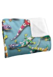 JQ Licensing Royce Mcclure Rainbow Geckos Pattern Silky Touch Super Soft Throw Blanket 152 X 127 cm in White - thumbnail 3