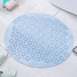 Kelvenix blue Round Non-Slip Bathtub Mat PVC Safety Shower - thumbnail 2
