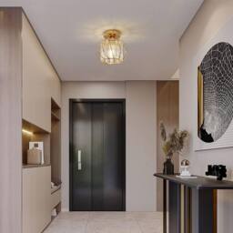 COMELY Crystal Ceiling Lights, E27 Vintage Ceiling Lights, Mini Chandelier in Gold - thumbnail 5