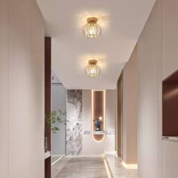 COMELY Crystal Ceiling Lights, E27 Vintage Ceiling Lights, Mini Chandelier in Gold - thumbnail 3