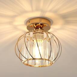 COMELY Crystal Ceiling Lights, E27 Vintage Ceiling Lights, Mini Chandelier in Gold