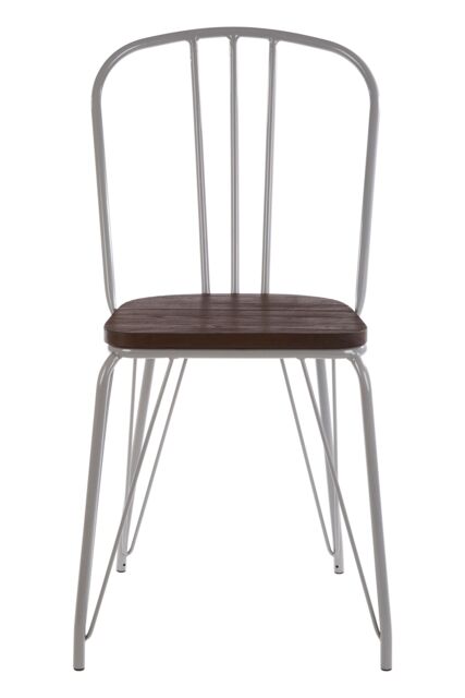 Orsina District Metal & Elm Wood Chair in Grey - image 1