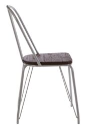 Orsina District Metal & Elm Wood Chair in Grey - thumbnail 3