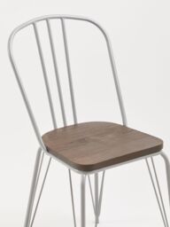 Orsina District Metal & Elm Wood Chair in Grey - thumbnail 6