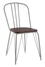 Orsina District Metal & Elm Wood Chair in Grey - thumbnail 2