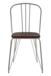 Orsina District Metal & Elm Wood Chair in Grey - thumbnail 1