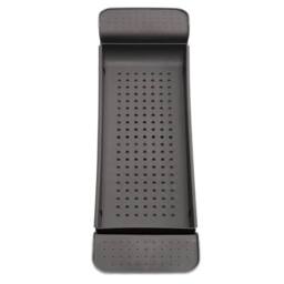 KORVIXA Black Grey Extendable Bath Tub Caddy - Size: 50 cm x 80 cm