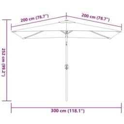 Berkfield Home Outdoor Parasol with Metal Pole 300x200 cm Anthracite in Black - thumbnail 8