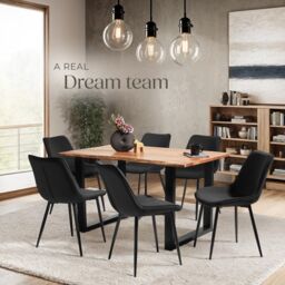 tectake Dining Chair Monroe Set Of 4 - Black - Size: 4 Pack - thumbnail 8