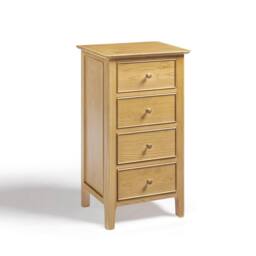 FurnitureboxUK Belle Oak Wood Tallboy Chest of Drawers in Light Brown - thumbnail 2