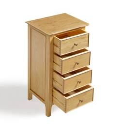 FurnitureboxUK Belle Oak Wood Tallboy Chest of Drawers in Light Brown - thumbnail 4