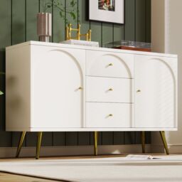 Matteo Sideboard Cabinet for Living Room, Chest of Drawers Cream White - thumbnail 9