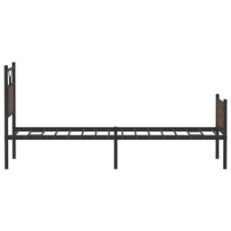 Berkfield Home Bed Frame without Mattress Brown Oak 90x190 cm Single Engineered Wood - thumbnail 7