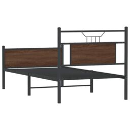 Berkfield Home Bed Frame without Mattress Brown Oak 90x190 cm Single Engineered Wood - thumbnail 8