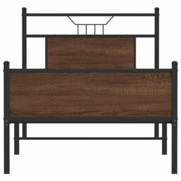 Berkfield Home Bed Frame without Mattress Brown Oak 90x190 cm Single Engineered Wood - thumbnail 6