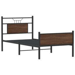 Berkfield Home Bed Frame without Mattress Brown Oak 90x190 cm Single Engineered Wood - thumbnail 3