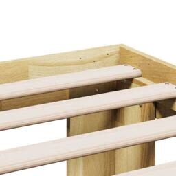 Berkfield Home Beautiful Bed Frame without Mattress 135x190 cm Double Solid Wood Oak in Brown - thumbnail 9