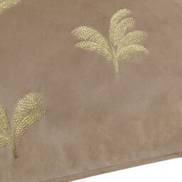 Paoletti Guilded Palms Embroidered Cushion in Light Brown - Size: 45 cm x 45 cm - thumbnail 5