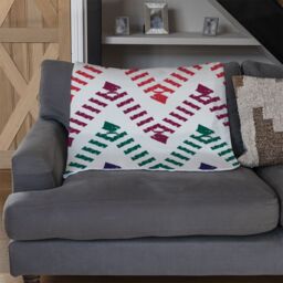 Benjamin Tate Design Freehand Horizontal Zigzag & Chevron Stripes Blanket in Natural - Size: 120 cm x 150 cm - thumbnail 2