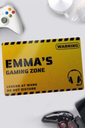 Personalised Memento Company Personalised Gaming Zone Metal Sign in Yellow - thumbnail 3