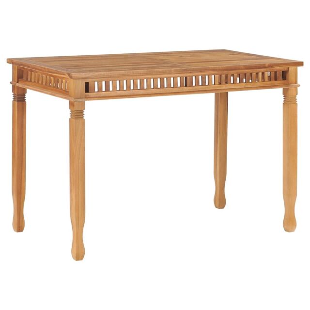 Berkfield Home Garden Dining Table 120x65x80 cm Solid Teak Wood in Brown - Size: 120 x 65 x 80 cm