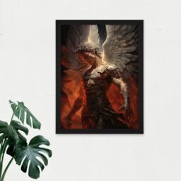 Artery8 Wall Art Print Archangel Michael Powerful Warrior Conceptual Champion of Justice Armour Angel Wings Large Framed Wall Décor Art - thumbnail 2