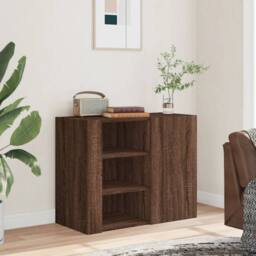 Berkfield Home Wall Cabinet Brown Oak 75x35x60 cm Engineered Wood - Size: 75 x 35 x 60 cm - thumbnail 1