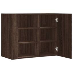Berkfield Home Wall Cabinet Brown Oak 75x35x60 cm Engineered Wood - Size: 75 x 35 x 60 cm - thumbnail 7