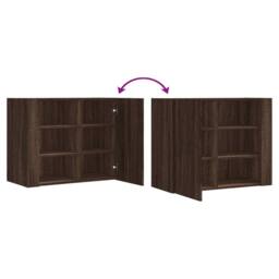 Berkfield Home Wall Cabinet Brown Oak 75x35x60 cm Engineered Wood - Size: 75 x 35 x 60 cm - thumbnail 8