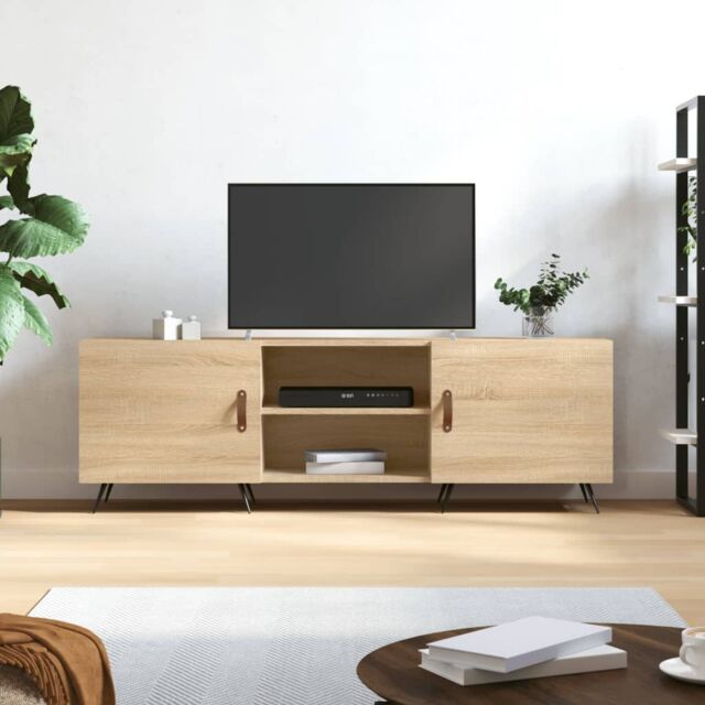 Berkfield Home TV Cabinet Sonoma Oak 150x30x50 cm Engineered Wood in Brown - Size: 150 x 30 x 50 cm - image 1