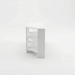 VOGREX Corner TV Stand Matt White 2-Tier - thumbnail 3