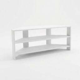 VOGREX Corner TV Stand Matt White 2-Tier