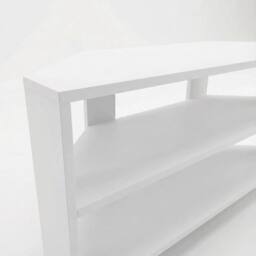 VOGREX Corner TV Stand Matt White 2-Tier - thumbnail 2