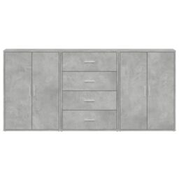 Berkfield Home Sideboards 3 pcs Concrete Grey 60x31x84 cm Engineered Wood - Size: 60 x 31 x 84 cm - thumbnail 4