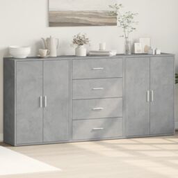 Berkfield Home Sideboards 3 pcs Concrete Grey 60x31x84 cm Engineered Wood - Size: 60 x 31 x 84 cm