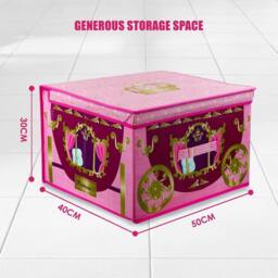 FLAVORA Storage Box Large Collapsible Folding Jumbo Chest Toy in Pink - Size: 500mm - thumbnail 3