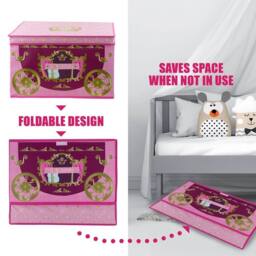 FLAVORA Storage Box Large Collapsible Folding Jumbo Chest Toy in Pink - Size: 500mm - thumbnail 6
