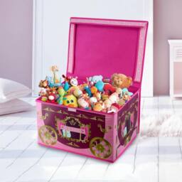 FLAVORA Storage Box Large Collapsible Folding Jumbo Chest Toy in Pink - Size: 500mm - thumbnail 4