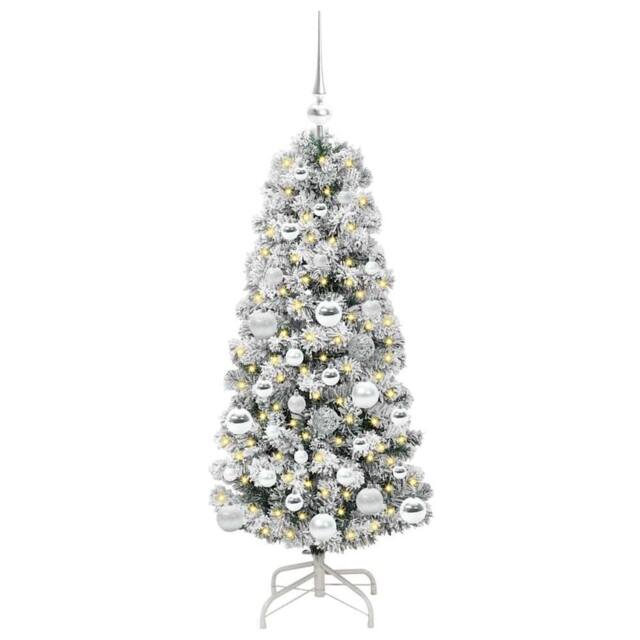 Berkfield Home Realistic Artificial Hinged Christmas Tree Green & white 120 cm - image 1