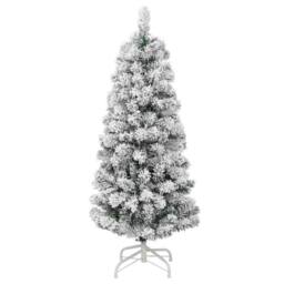 Berkfield Home Realistic Artificial Hinged Christmas Tree Green & white 120 cm - thumbnail 5