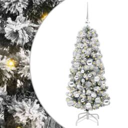Berkfield Home Realistic Artificial Hinged Christmas Tree Green & white 120 cm - thumbnail 3